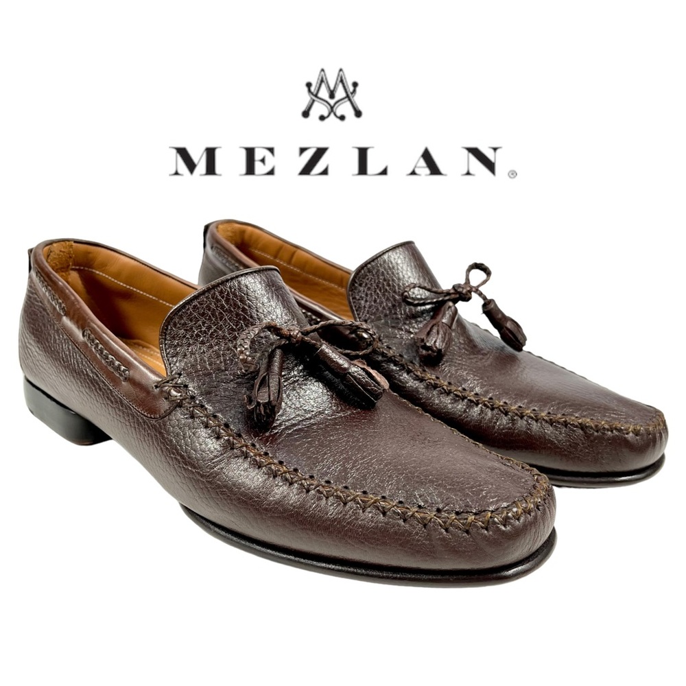 Mezlan Men’s 8.5M Deerskin Brown Leather‎ Slip-On Loafer Shoe Made in Spain